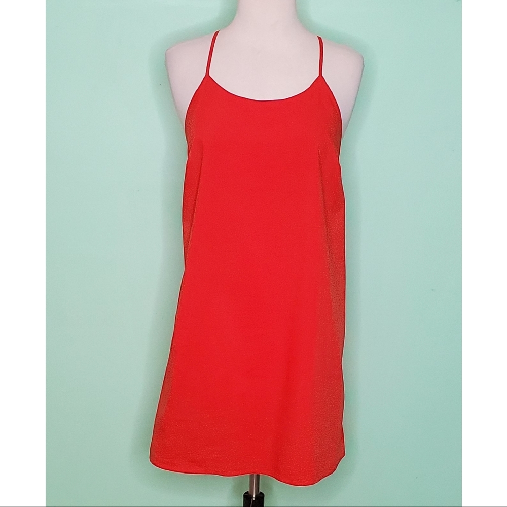 Sugar + Lips Red/Orange A Line Dress